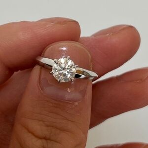 .8 carat natural diamond ring 14k white gold size 4.5 band